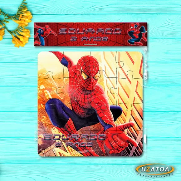 Lembrancinha Quebra-cabeça Homem Aranha mdf personalizado