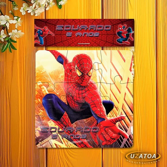 Lembrancinha Quebra-cabeça Homem Aranha mdf personalizado