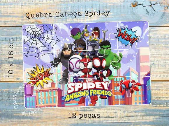 Quebra Cabeça Spidey e Amigos 10 x 15 cm
