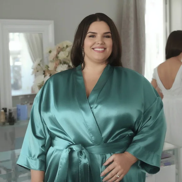Robe de Cetim Longo/midi Plus Size Personalizado (min 2)