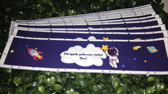 Rotulo Adesivo para Água Personalizado Astronauta
