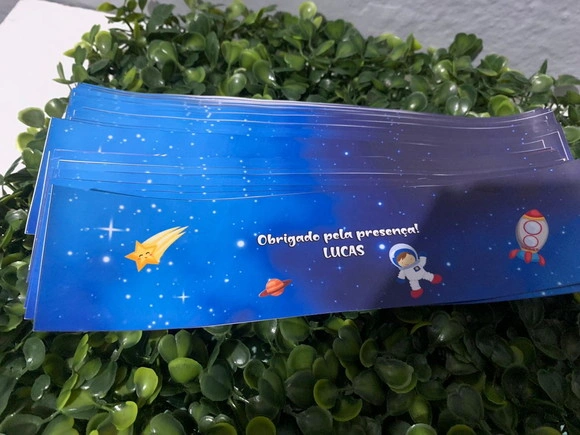 Rotulo Adesivo para Água Personalizado Astronauta