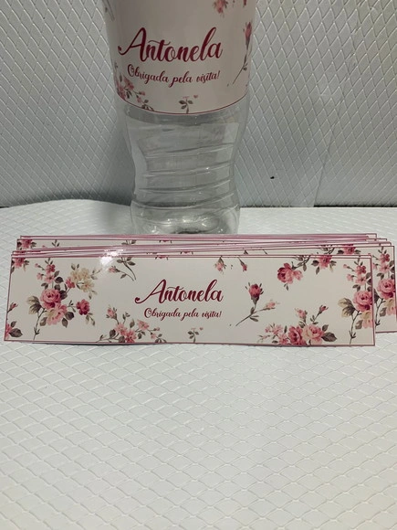 Rotulo Adesivo para Água Personalizado Maternidade Menina