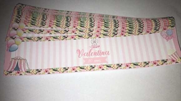 Rotulo Adesivo para Água Personalizado Circo