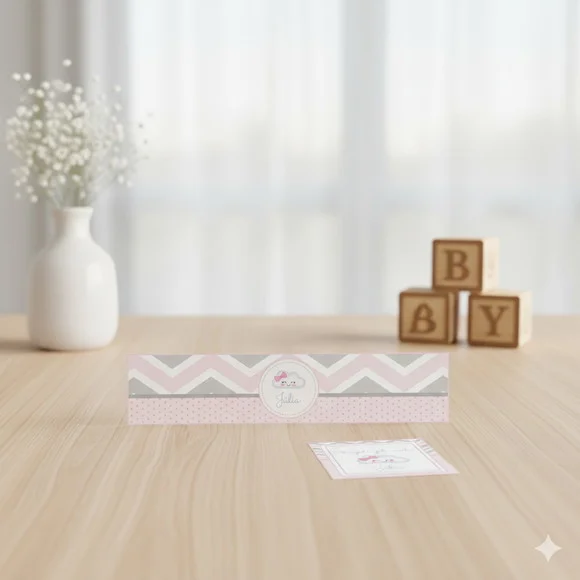 Rótulo Água Personalizado Nuvem Rosa com Tag