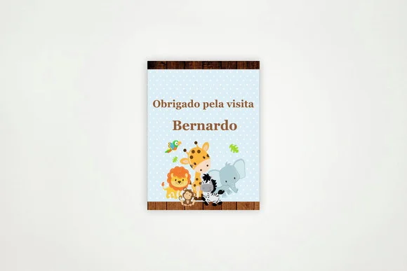 Rótulo Personalizado Álcool Gel Safari Baby