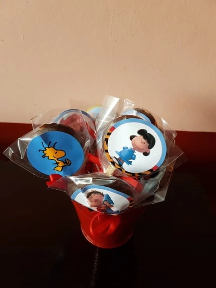 Rotulo Pirulito Snoopy