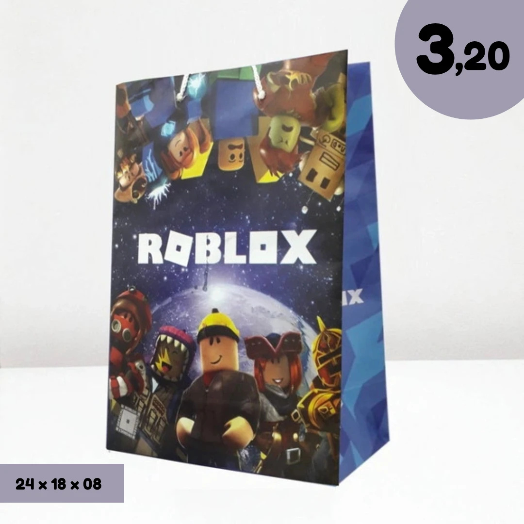 Sacola Roblox para Lembrancinha de Aniversário Kit com 30 Unidades