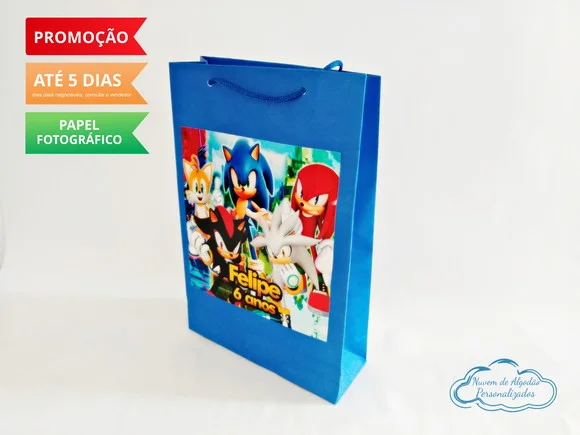 Sacolinha com Adesivo 15x15 Sonic