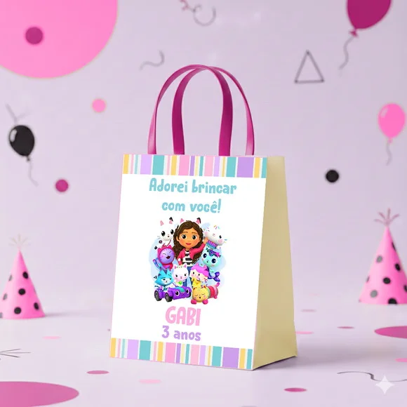 Sacolinha Personalizada Casa Mágica Gabby Lembrancinha Tam P