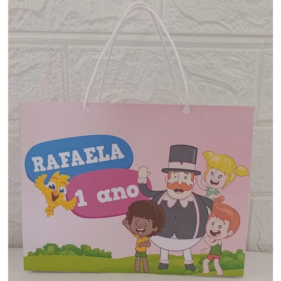 Sacolinha Personalizada Mundo Bita Rosa