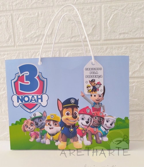 Sacolinha Personalizada Patrulha Canina Azul