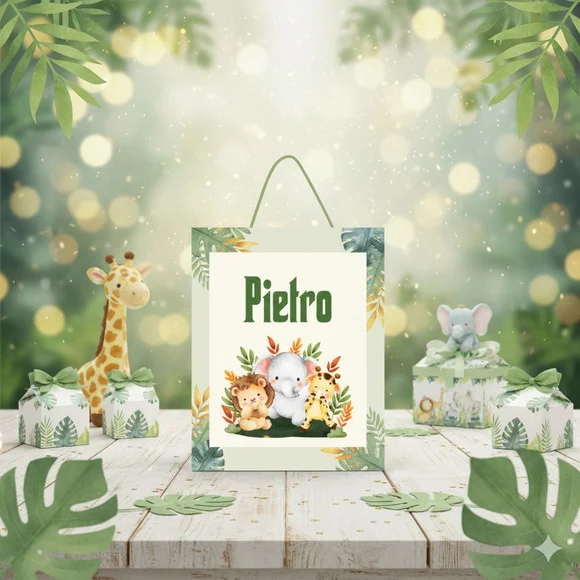 Sacolinha Personalizada Safari Baby Lembrancinha - Tam P
