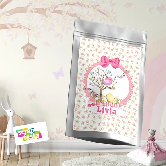 Saquinho Metalizado 14x20 Personalizado Jardim Encantado