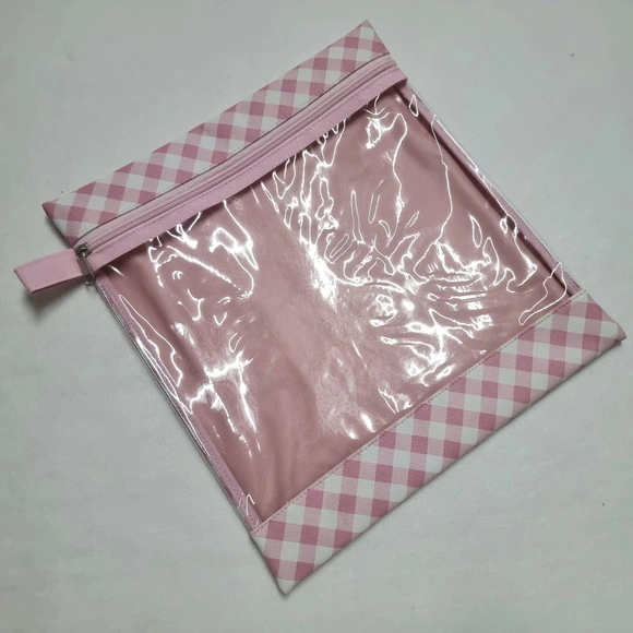 Saquinho Organizador Roupa Limpa - Xadrez Rosa