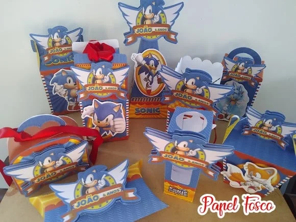 45 Caixas Sonic Lembrancinhas Aniversário Festa Montadas