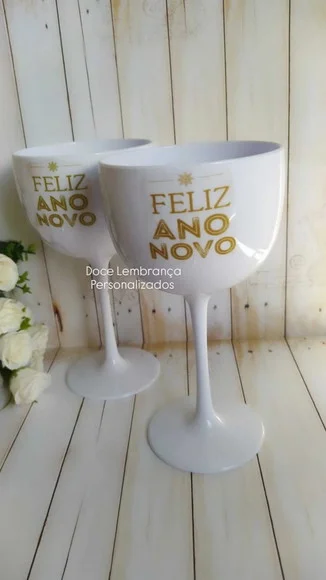Taça de Gin Personalizada Ano Novo Festa Fim de Ano