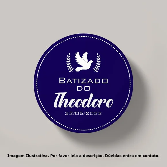 Tag Personalizada Batizado Azul