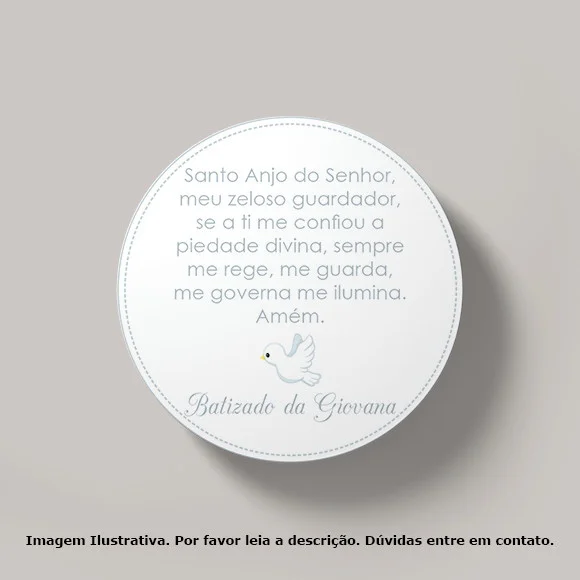 Tag Personalizada Batizado Oração Santo Anjo