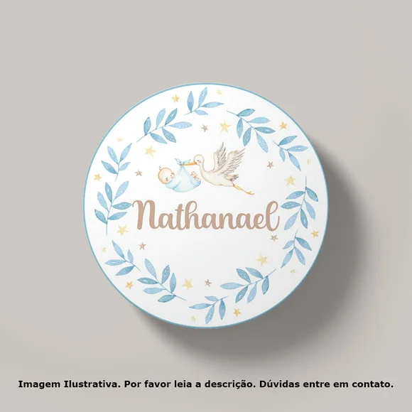 Tag Personalizada Cegonha Azul