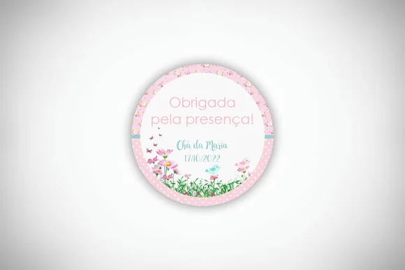 Tag Personalizada Chá de Bebê Jardim Encantado