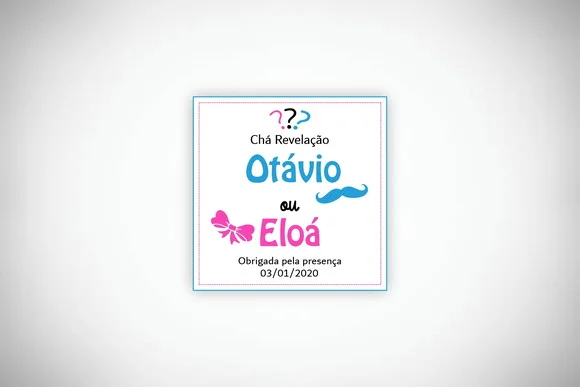 Tag Lembrancinha Chá Revelação Personalizada