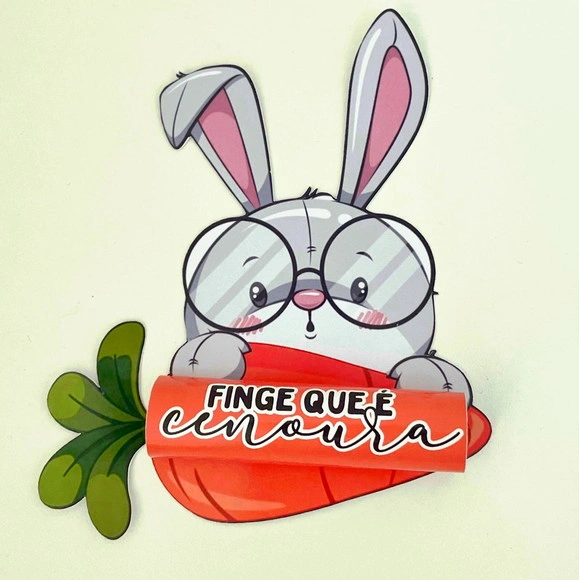 Tag Coelho Personalizada Páscoa + Baton