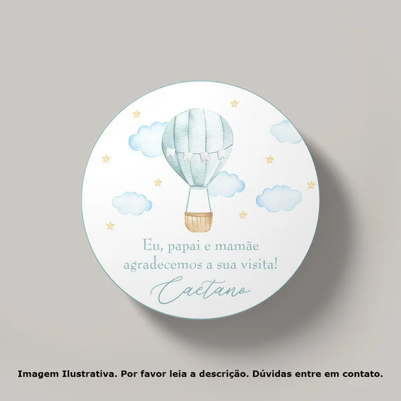 Tag Personalizada Balão Aquarela