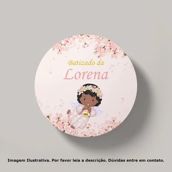 Tag Personalizada Batizado Anjinha Negra