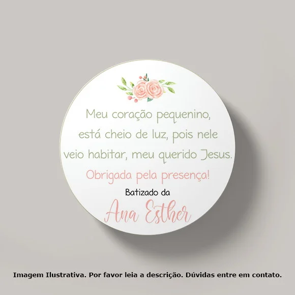 Tag Personalizada Batizado Minimalista