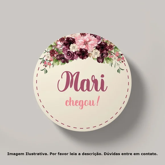 Tag Personalizada Maternidade Floral Marsala