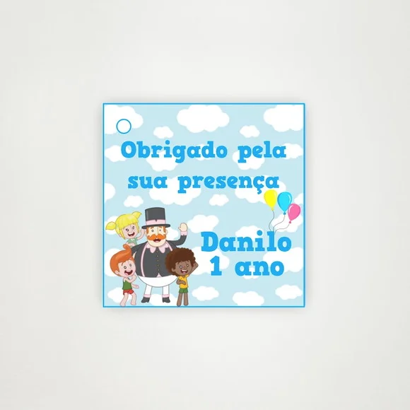 Tag Personalizada Agradecimento Mundo Bita