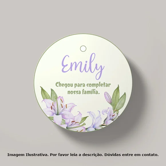Tag Personalizada Maternidade Lírio