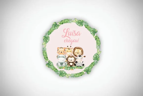 Tag Personalizada Maternidade Safari Baby Rosa