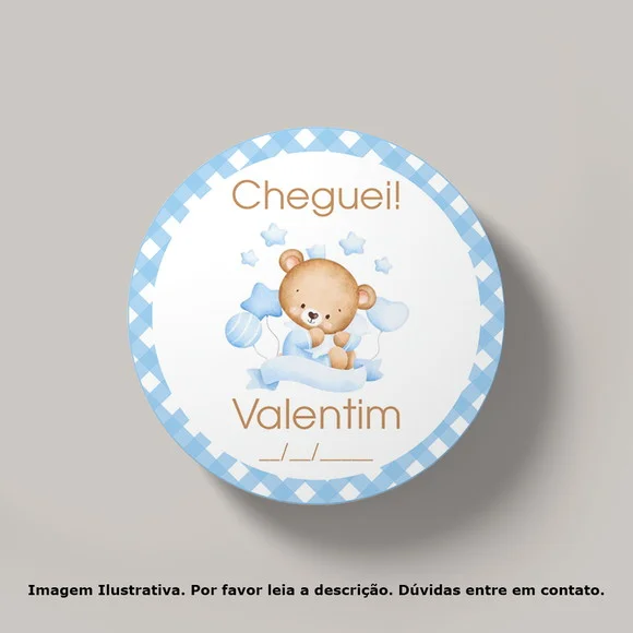 Tag Personalizada Maternidade Ursinho Aquarela