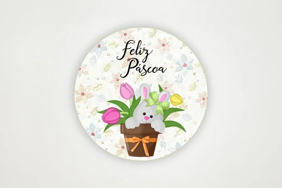 Tag Redonda Personalizada Páscoa