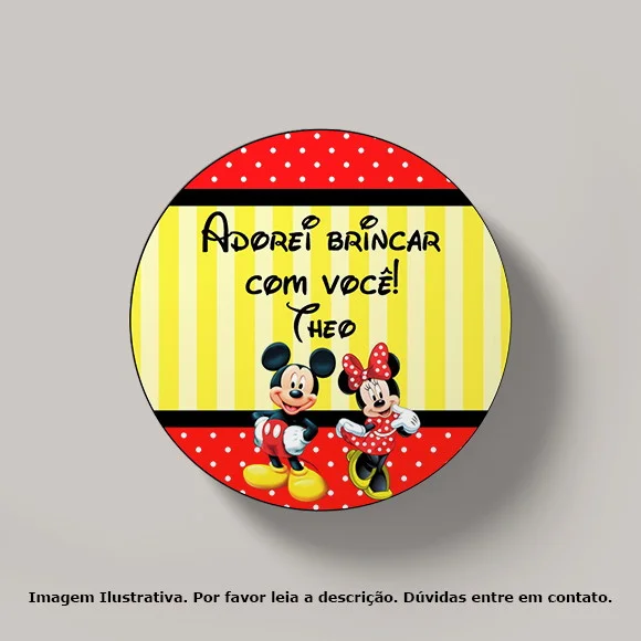 Tag Agradecimento Mickey e Minnie Personalizada