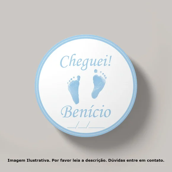 Tag Personalizada Redonda Pezinhos Azul