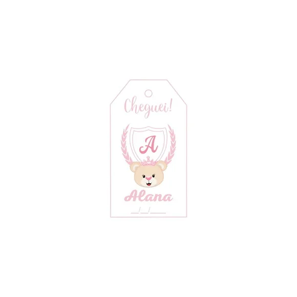 Tag Retangular Personalizada Maternidade Ursinha
