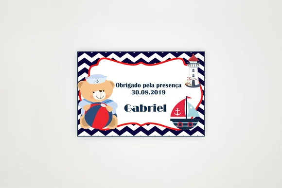 Tag Personalizada Maternidade Ursinho Marinheiro