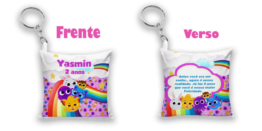 Chaveiro almofada Bolofofos Personalizado Chaveiro almofada Bolofofos Personalizado-O verso também pode ser personalizado com outra imagem, logo marcar e mensagem
Para os clientes qu