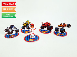 Aplique 3d de latinha 5x5 Blaze and the monsters machines Aplique 3d de latinha 5x5 Blaze and the monsters machines