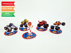 Aplique 3d de latinha 5x5 Blaze and the monsters machines Aplique 3d de latinha 5x5 Blaze and the monsters machines