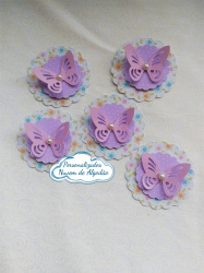 Aplique 3d de latinha 5x5 Jardim encantado - Borboleta vazada Aplique 3d de latinha 5x5 Jardim encantado - Borboleta vazada