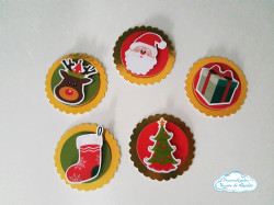 Aplique 3d de latinha 5x5cm Natal Aplique 3d de latinha 5x5cm Natal