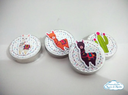 Aplique 3d de latinha Lhama Aplique 3d de latinha Lhama