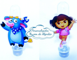 Aplique de tubete Dora a aventureira - Dora e Benny Aplique de tubete Dora a aventureira - Dora e Benny