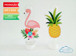 Aplique de tubete Flamingo e abacaxi Aplique de tubete Flamingo e abacaxi