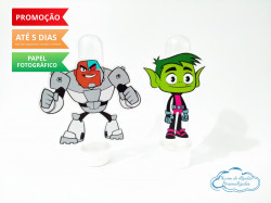 Aplique de tubete Jovens titãs - Mutano e Ciborgue Aplique de tubete Jovens titãs - Mutano e Ciborgue