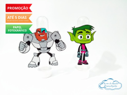 Aplique de tubete Jovens titãs - Mutano e Ciborgue Aplique de tubete Jovens titãs - Mutano e Ciborgue